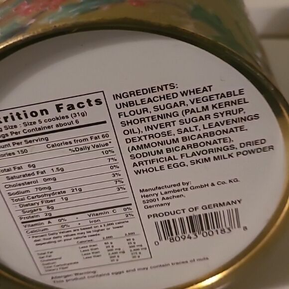 Festive Sugar Cookie Gold Musical  Cookie Tin - Picture 7 of 11